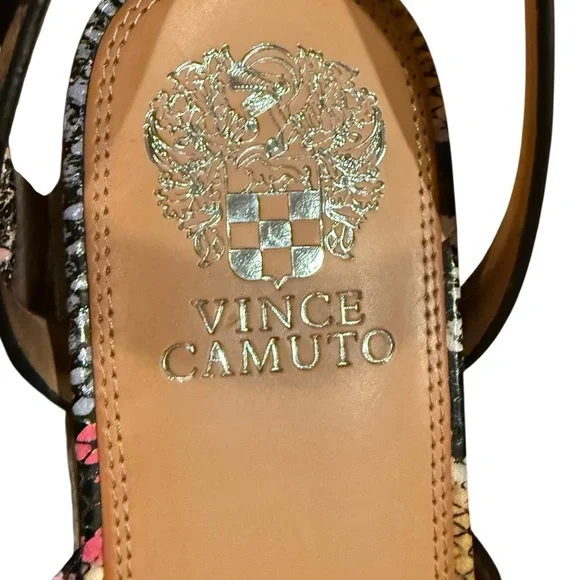 Vince Camuto Aevie Snake Print Leather Strappy Platform Wedge Espadrille Sandals - Picture 7 of 10